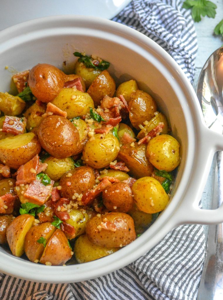 honey mustard dressing tossed bacon & warm potato salad