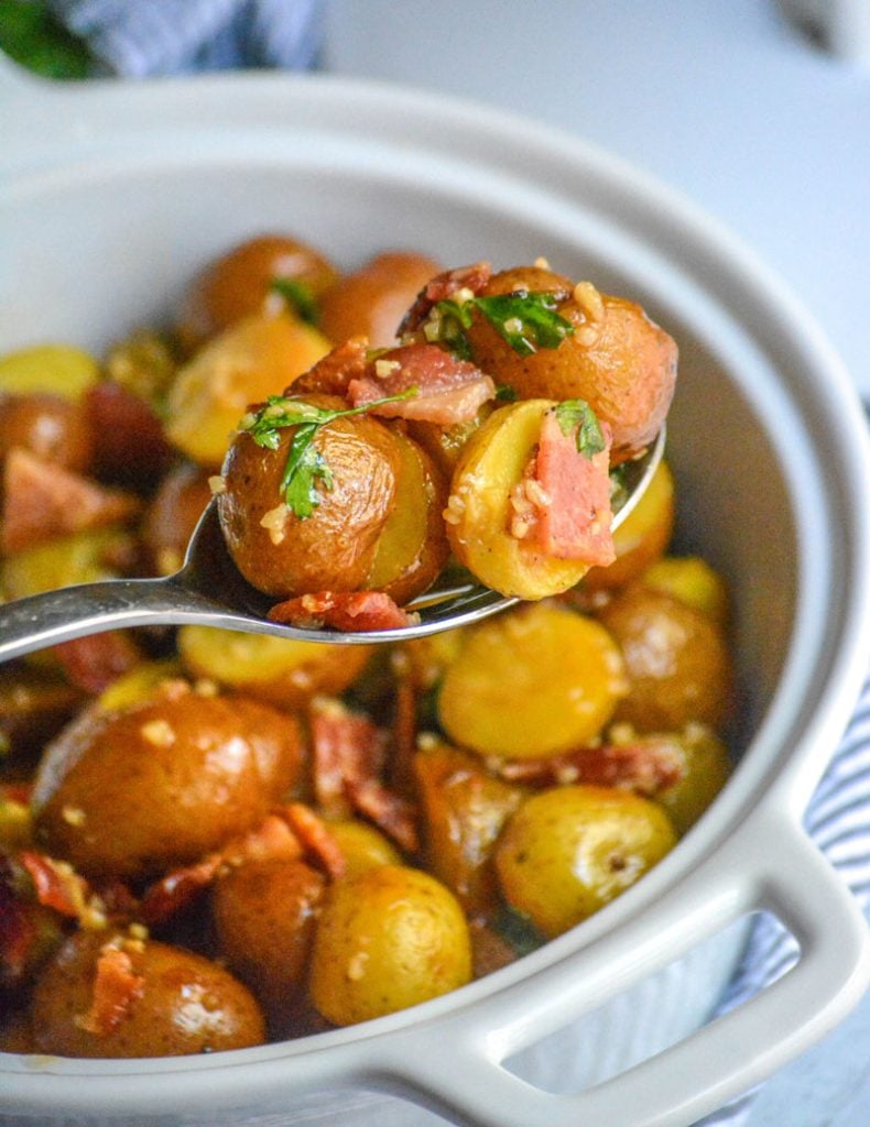 Warm Bacon Honey Mustard Potato Salad