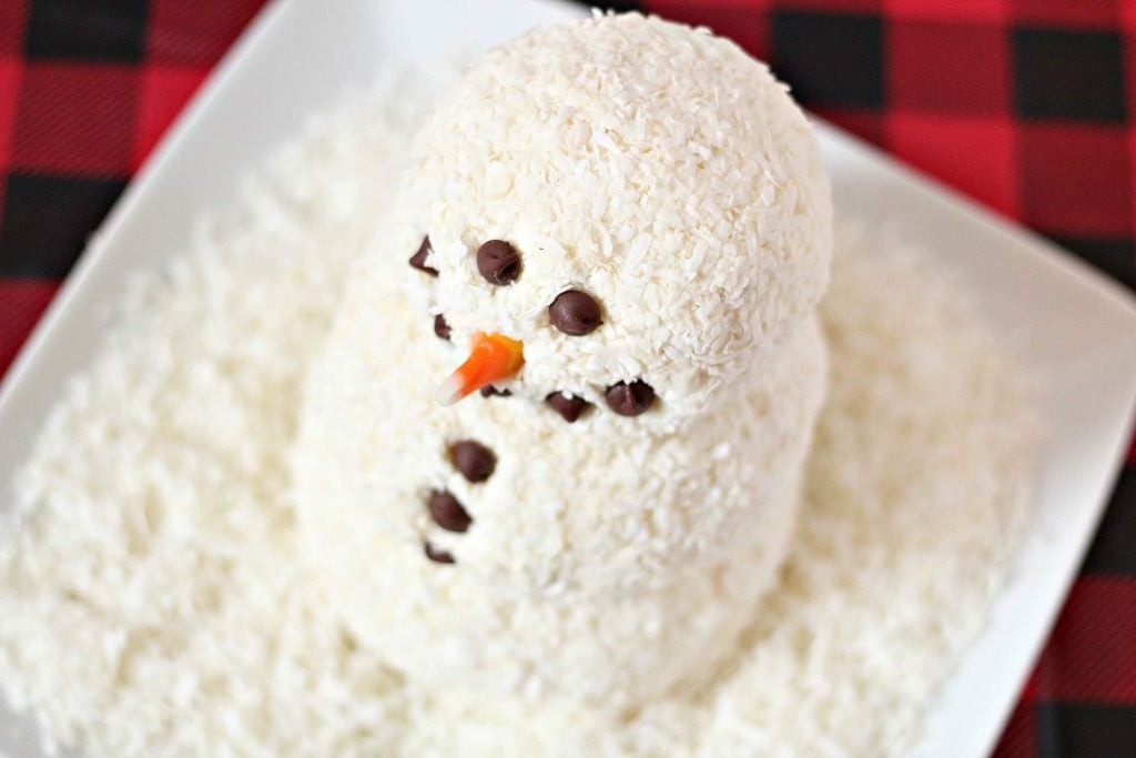 snowman themed dessert cheese ball