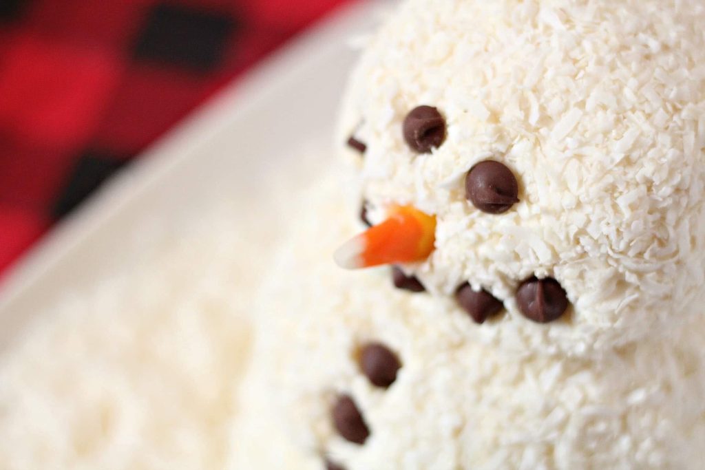 snowman themed dessert cheese ball