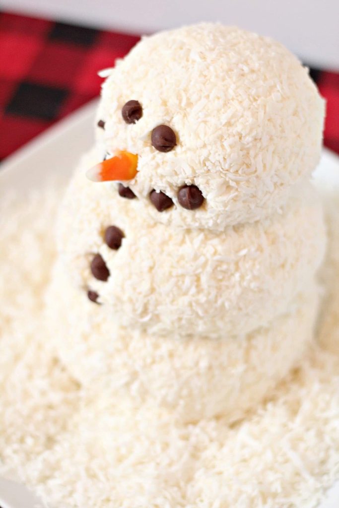 snowman themed dessert cheese ball