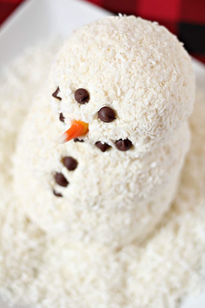 snowman themed dessert cheese ball