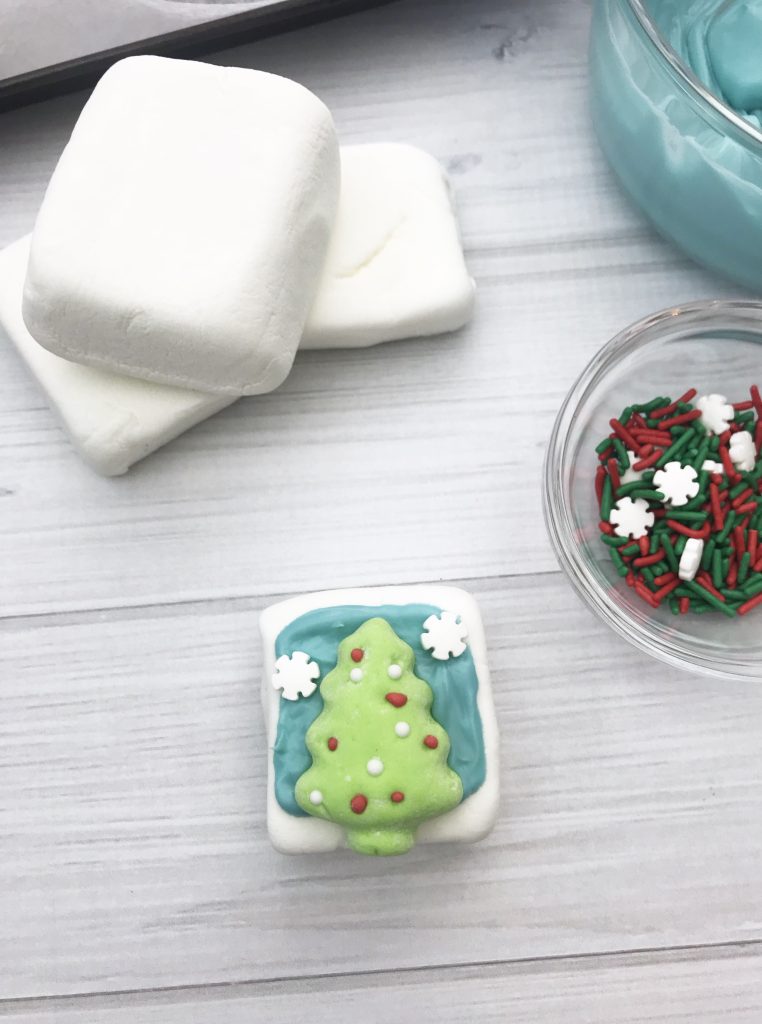 Christmas tree window marshmallows