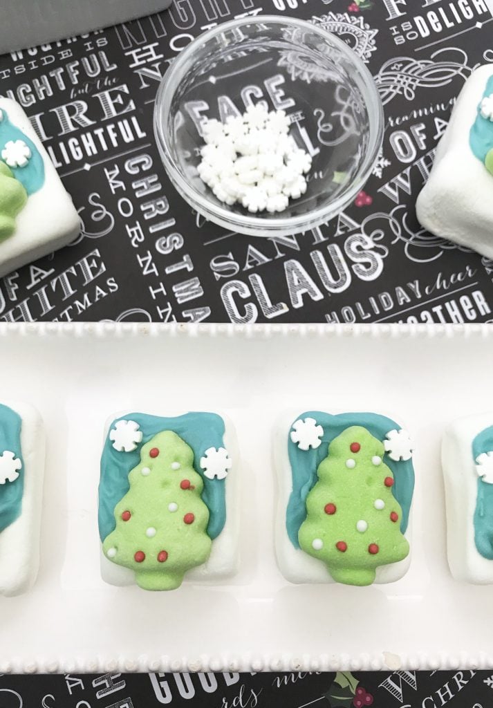 Christmas tree window marshmallows