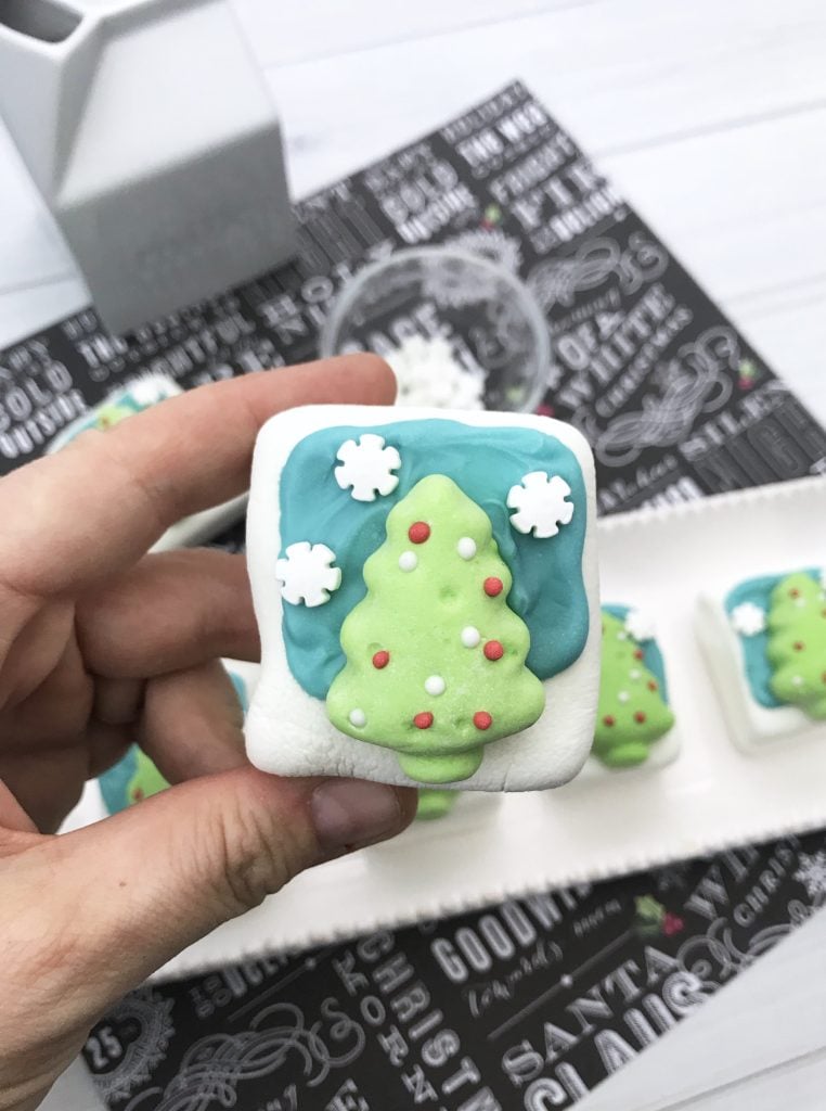 Christmas tree window marshmallows