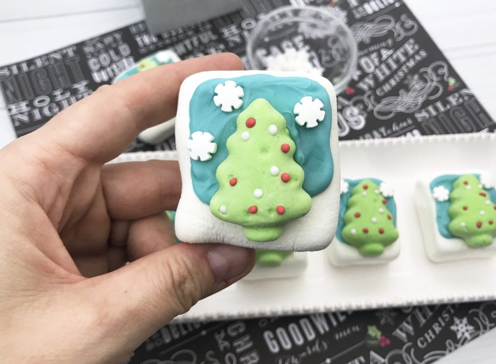 Christmas tree window marshmallows