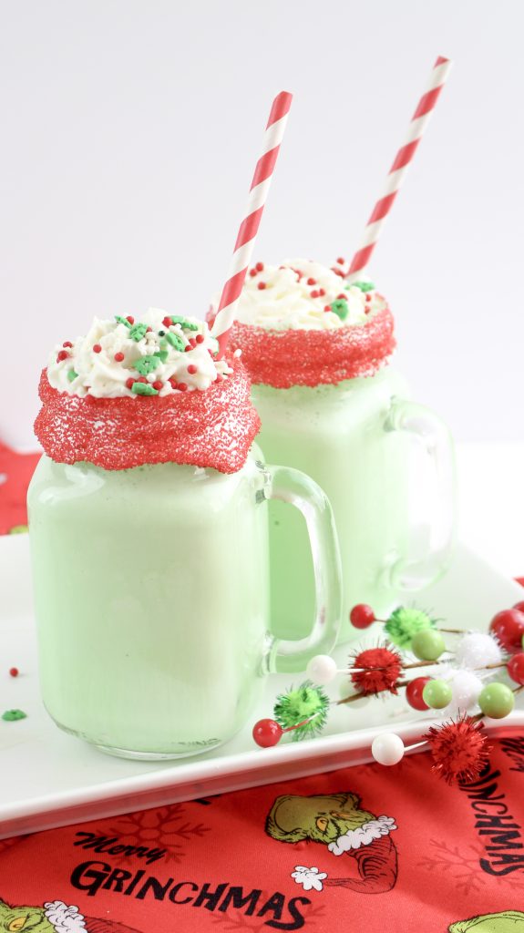 Boozy Grinch Milkshakes