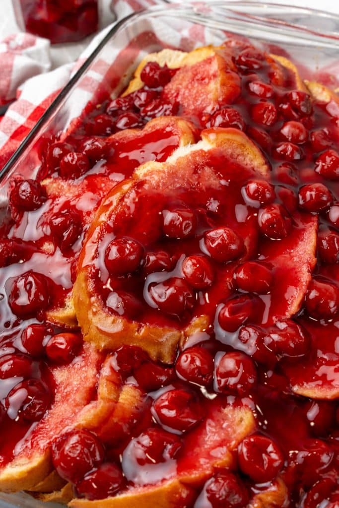 Overnight Cherry French Toast Bake 4 Sons 'R' Us