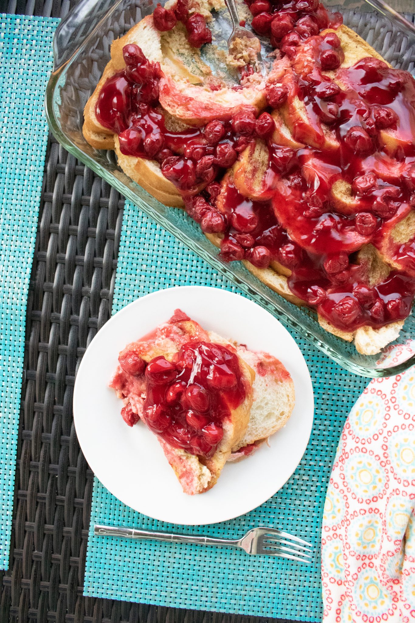 Overnight Cherry French Toast Bake 4 Sons 'R' Us