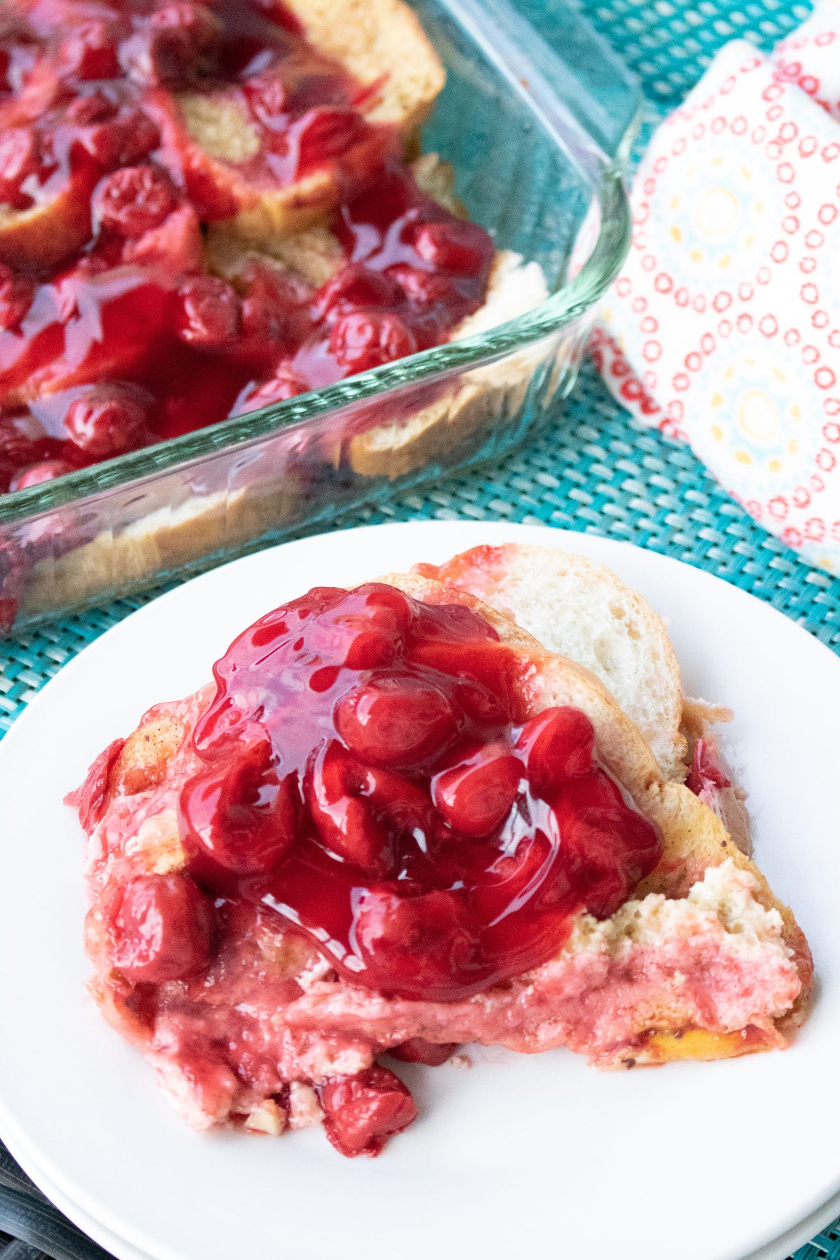Overnight Cherry French Toast Bake 4 Sons 'R' Us