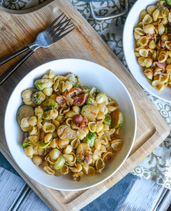 Bacon Brussels Sprout Pasta Skillet