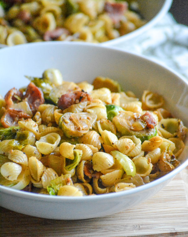 Bacon Brussels Sprout Pasta Skillet