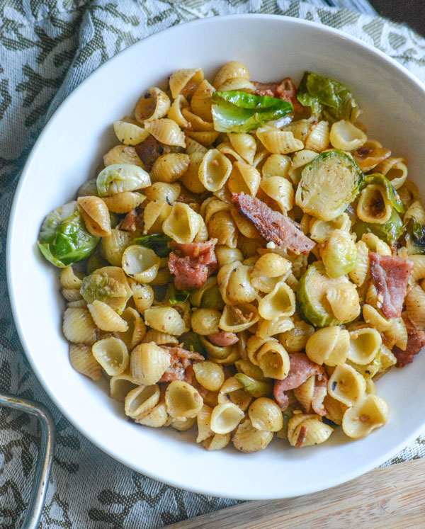 Bacon Brussels Sprout Pasta Skillet