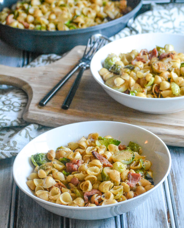 Bacon Brussels Sprout Pasta Skillet