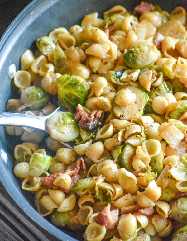 Bacon Brussels Sprout Pasta Skillet