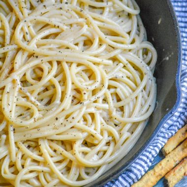 CACIO E PEPPE IN A CAST IRON SKILLET