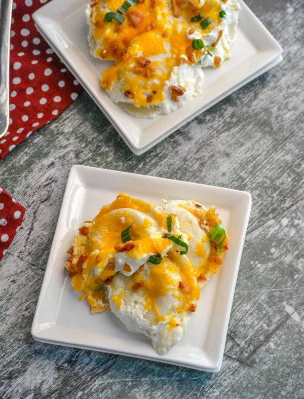 Cheddar bacon ranch pierogi bake