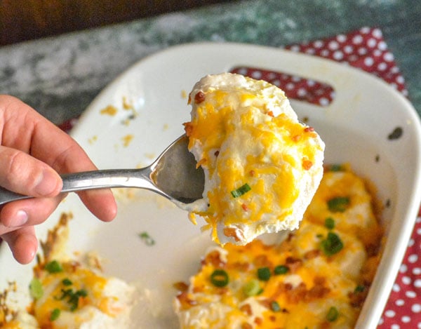 Cheddar bacon ranch pierogi bake