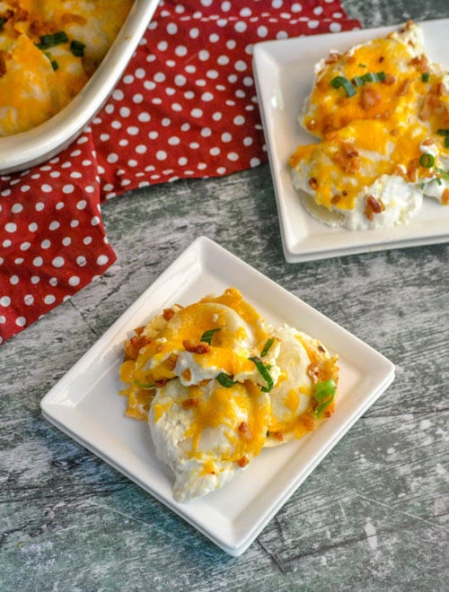 Cheddar bacon ranch pierogi bake