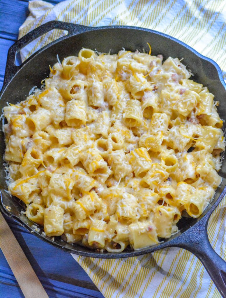 One Pan Ham & Cheese Pasta - Kylee Cooks