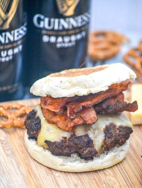 Guinness Bacon Irish Cheddar Cheeseburgers