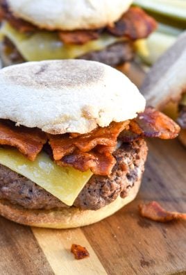 Guinness Burgers With Bacon & Irish Cheddar