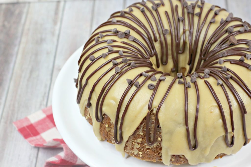 Irish Cream bundt cake with Baileys glaze and chocolate ganache