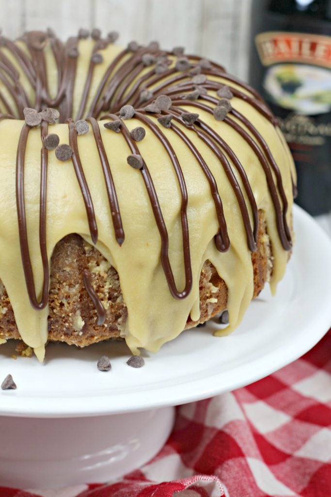 Irish Cream Bundt Cake with Baileys Glaze & Chocolate Ganache