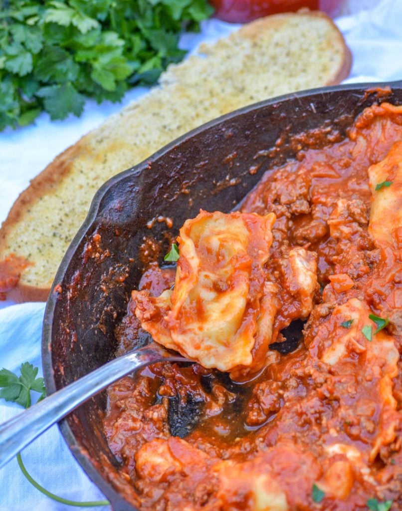 Cast Iron Skillet Ravioli Lasagna