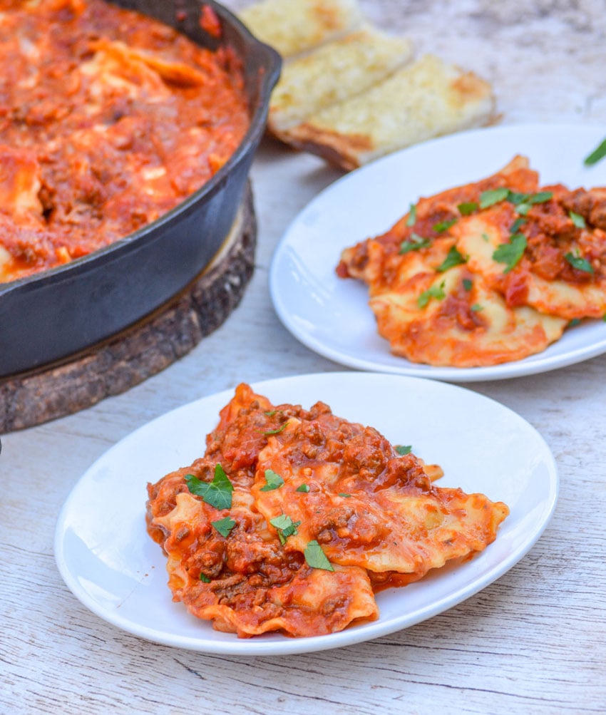 Cast Iron Skillet Ravioli Lasagna