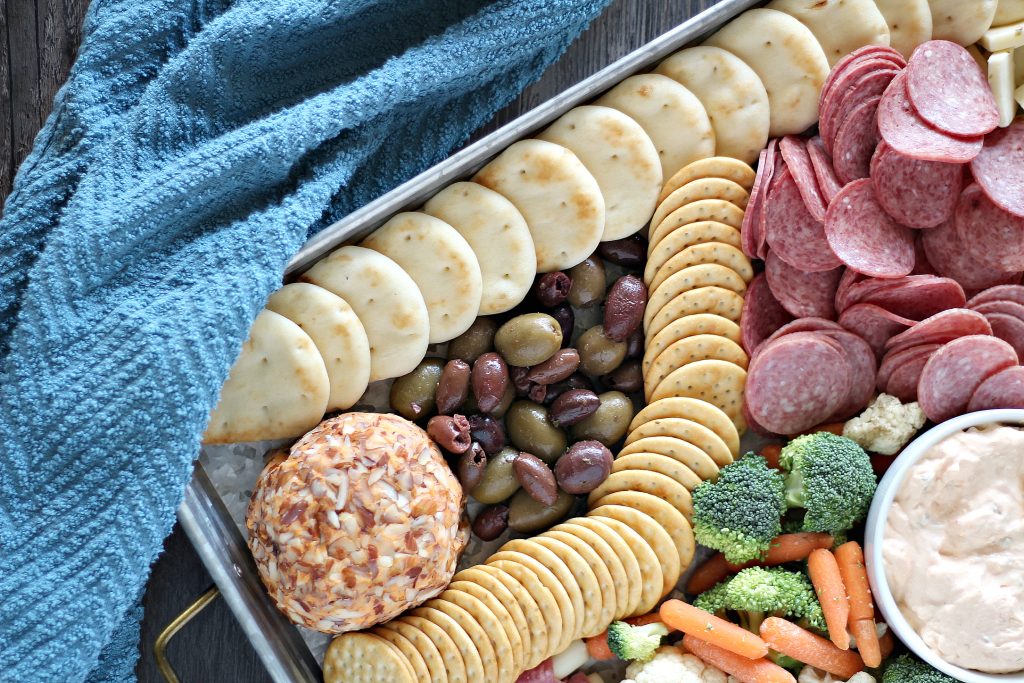 Sheet Pan Charcuterie Meat & Cheese Snack Tray