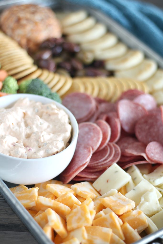 Sheet Pan Charcuterie Meat & Cheese Snack Tray