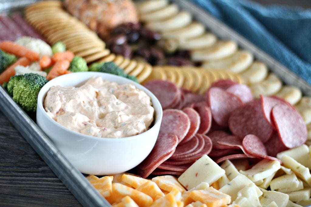 Sheet Pan Charcuterie Meat & Cheese Snack Tray