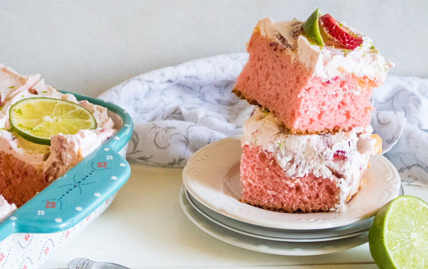 Strawberry Margarita Poke Cake