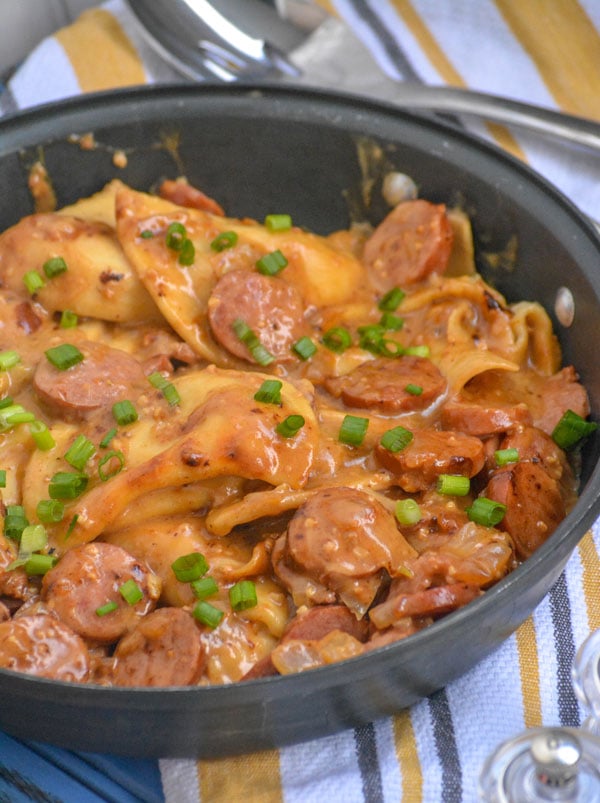 Smoked Sausage & Pierogi Skillet