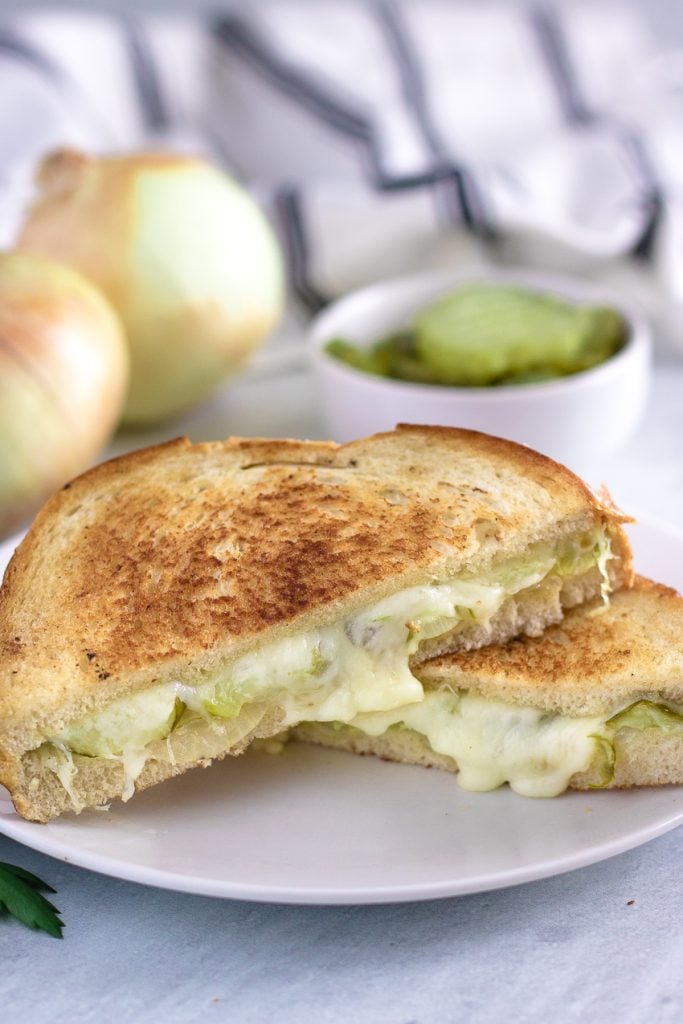 Dill Pickle & Vidalia Onion Grilled Cheese Sandwich