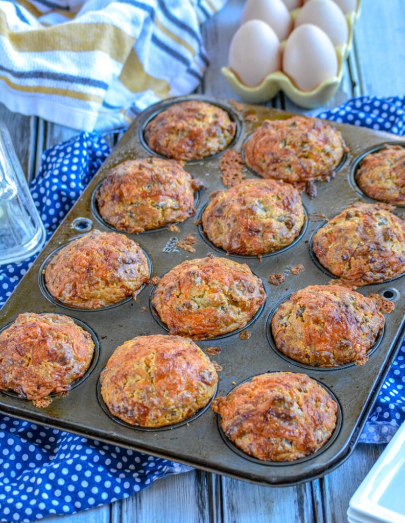 sausage egg and cheese muffins with grits