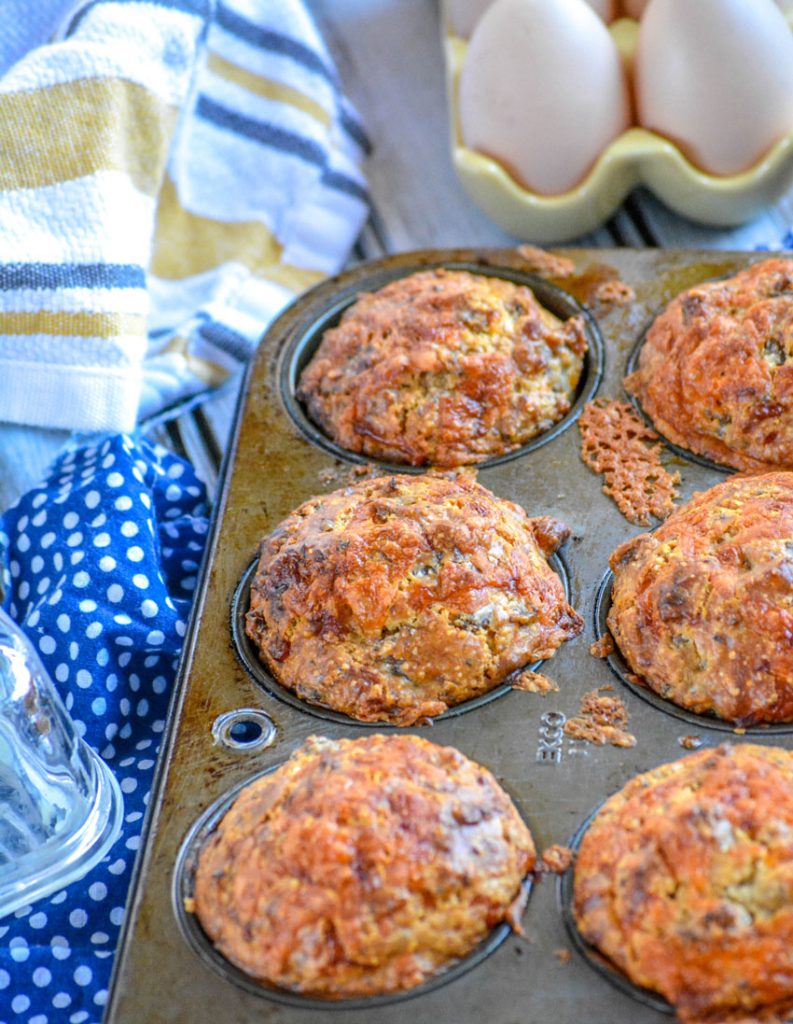 Sausage Egg and Cheese Muffins with Grits