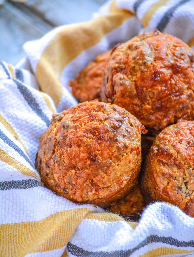 sausage egg and cheese muffins with grits