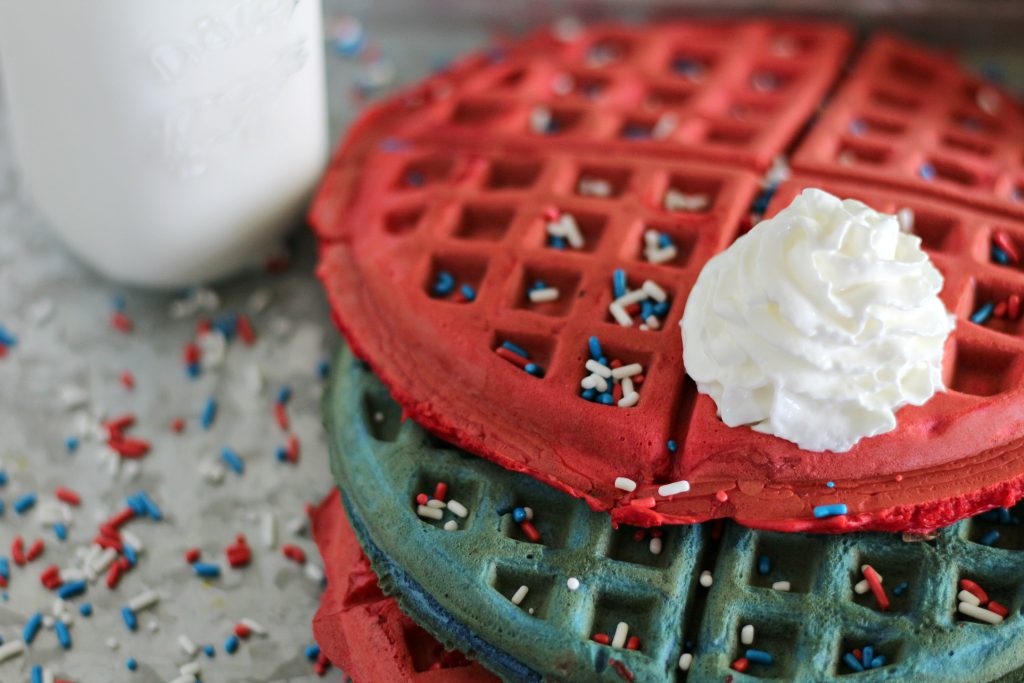 red white and blue waffles