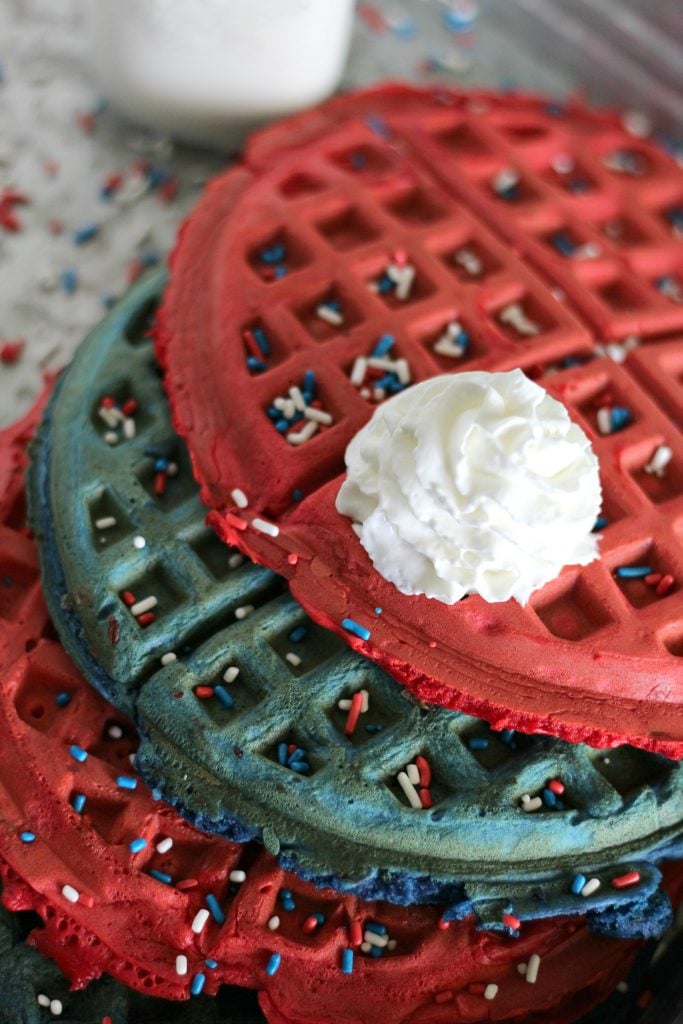 red white and blue waffles