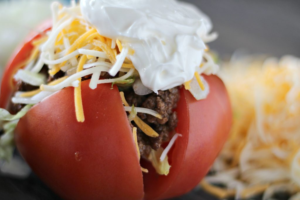 healthy taco stuffed tomatoes