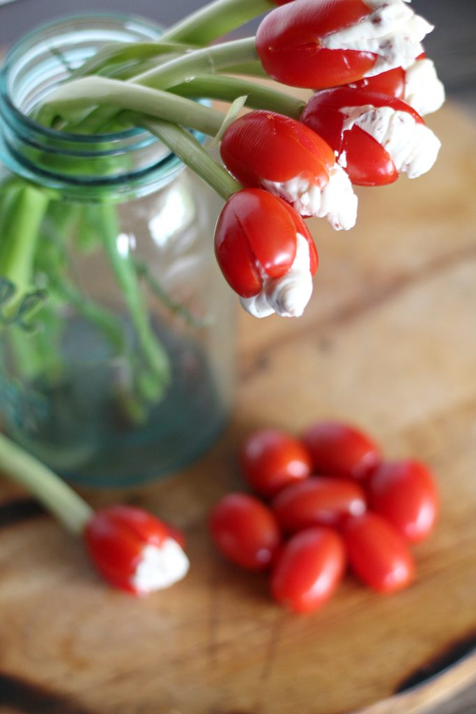 Bacon Cream Stuffed Tomato Tulips