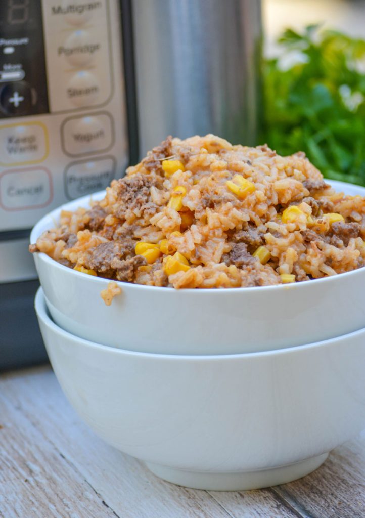 Instant Pot Cheesy Ground Beef & Rice