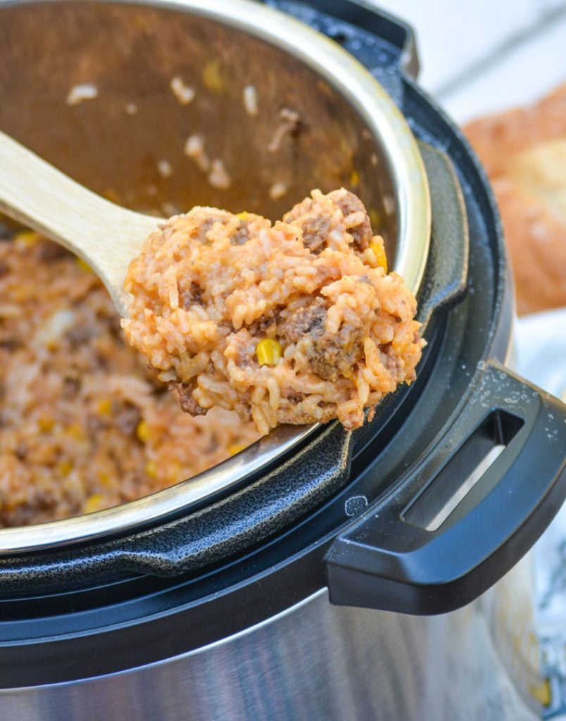 Instant Pot Cheesy Ground Beef & Rice