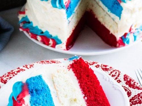 Patriotic Red White and Blue Layer Cake - Sweet Party Place