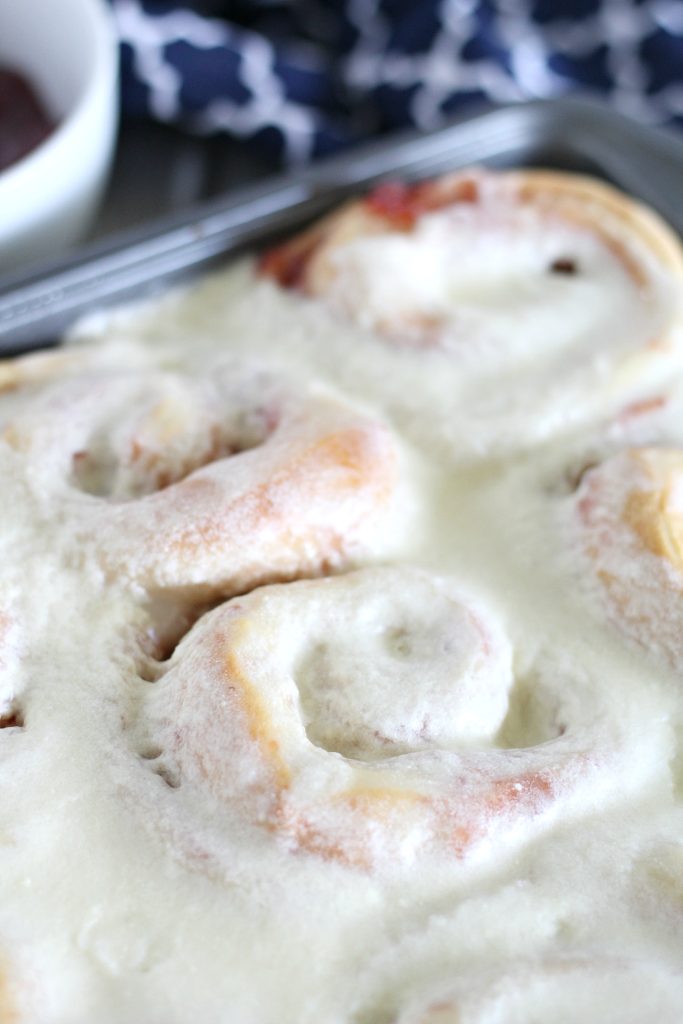 Strawberry Rolls with Powdered Sugar Icing