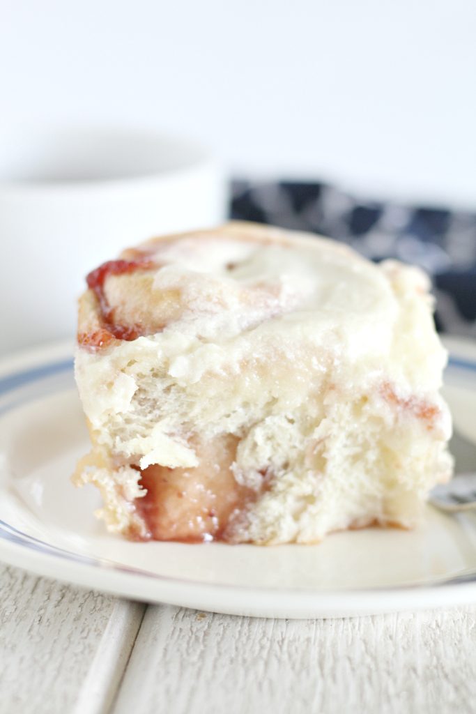 Strawberry Rolls with Powdered Sugar Icing