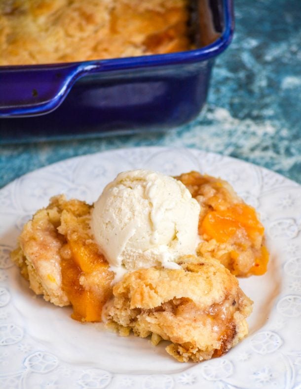 Peach Cobbler Dump Cake Recipe - 4 Sons 'R' Us