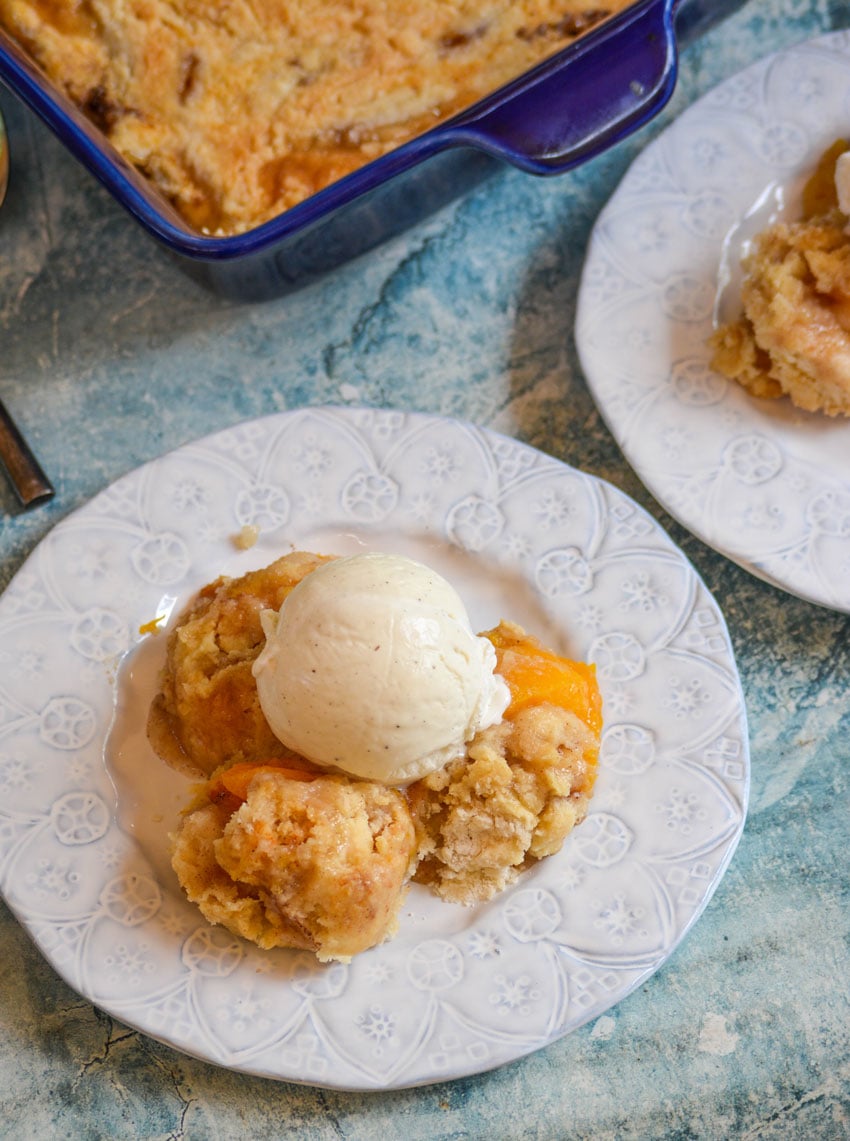 Peach Cobbler Dump Cake Recipe - 4 Sons 'R' Us